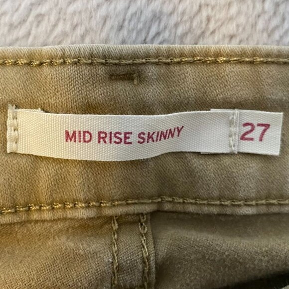 Levi's Women's Jeans Size 4M or 27x30 Mid Rise Skinny Khaki Casual Stretch - Picture 3 of 16